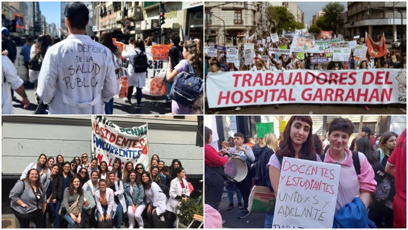 Gran movilización desde salud y docentes juntos en las calles para derrotar el ajuste