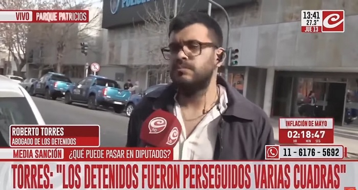 Roberto Torres del CEPRODH: "Fue un operativo brutal con una persecución violenta"