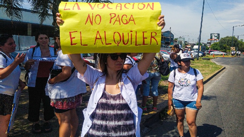 Tigre: con un corte de ruta, trabajadores de la salud reclamaron aumento salarial