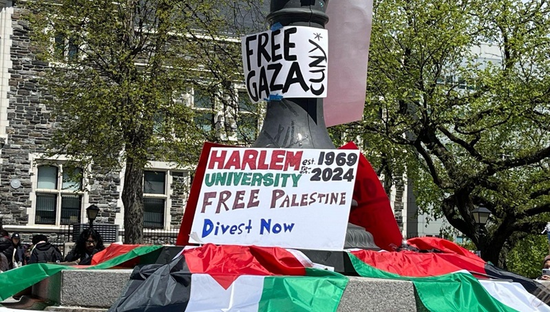 Estudiantes de la Universidad de Nueva York ocupan el campus en solidaridad con Palestina