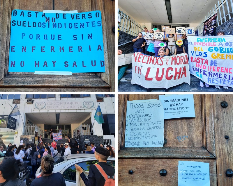 Morón: Trabajadores de salud movilizaron municipio y al sindicato denunciando salarios de indigencia