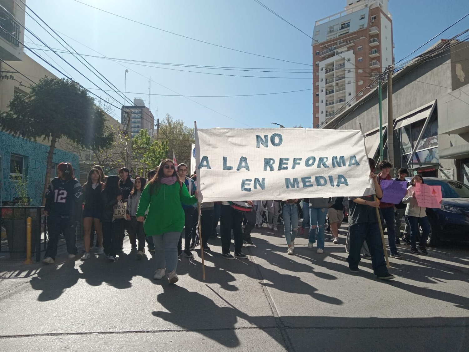 Marcha de estudiantes contra la reforma educativa y por mayor presupuesto