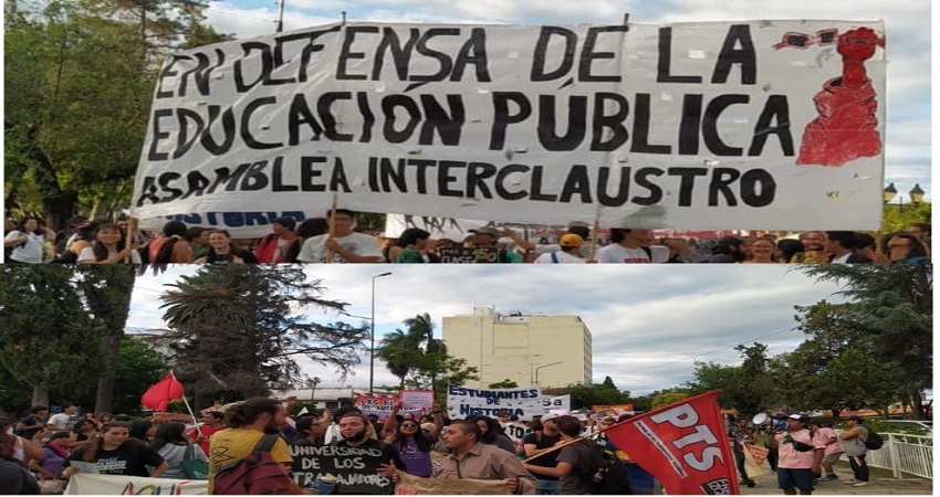 Movilizaron estudiantes y docentes en una tercera marcha educativa 