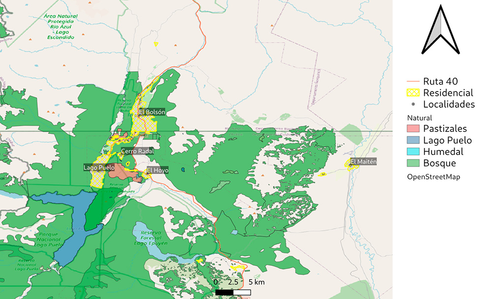 Mapa de la zona. Elaboración propia en base a capas del Instituto Geográfico Nacional.