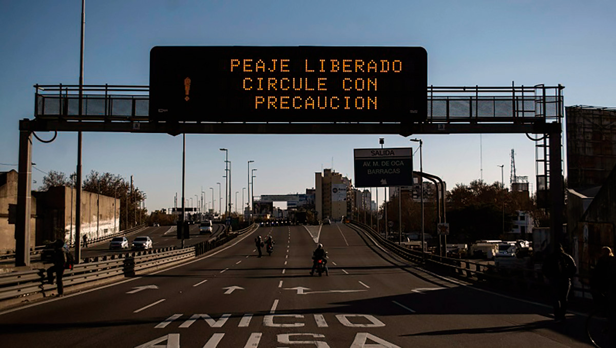 Corte del Puente Pueyrredón en el paro nacional del 25 de septiembre 2018. 