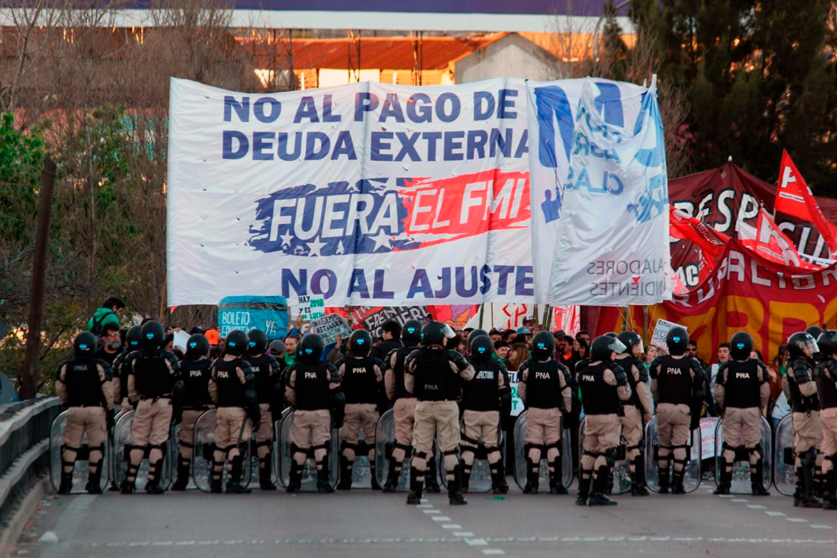 Corte del Puente Pueyrredón en el paro nacional del 25 de septiembre 2018. 