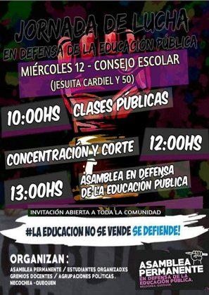 Jornada de lucha por la educación pública en Necochea