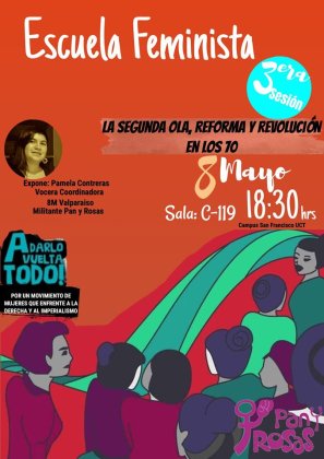 Se viene tercer taller de la Escuela Feminista Pan y Rosas Temuco