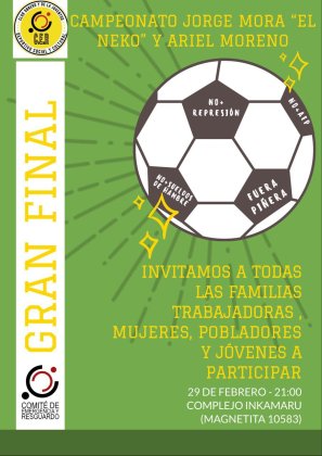 Finaliza campeonato de fútbol “Jorge Mora Neko y Ariel Moreno” del Club Obrero y de la juventud