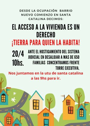 Vecinos de Santa Catalina se movilizan por el derecho la vivienda