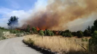 Trevelin: continúa activo el incendio forestal