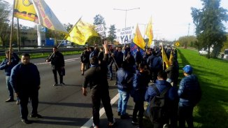 Corte parcial en Panamericana de choferes de la Línea 60 