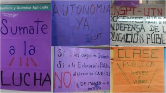 Estudiantes y docentes del Insitituto de Profesorado Técnico de UTN en defensa de la educación pública