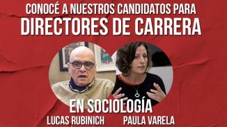 Lucas Rubinich y Paula Varela en el debate de directorxs de carrera de sociología UBA