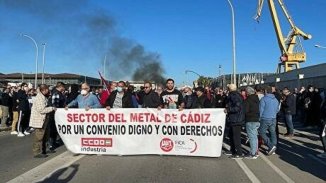 Noveno día de huelga del metal en Cádiz