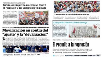 Repercusión en los diarios de la marcha contra el ajuste y la represión 