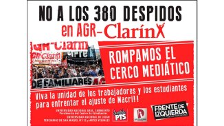 Los estudiantes se plantan contra los despidos en AGR-Clarín