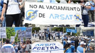 Paro y acción en defensa de Arsat: un año con los salarios congelados