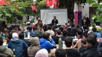 Nicolas Del Caño y Octavio Crivaro en el acto del 1ro de Mayo en Rosario