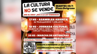 Asamblea por la Cultura llama a movilizar esta semana en Jujuy