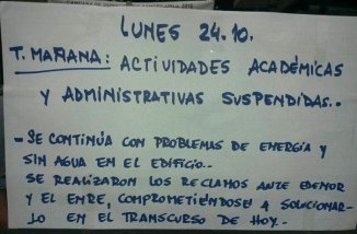 La Universidad Nacional de Luján, sin luz ni agua