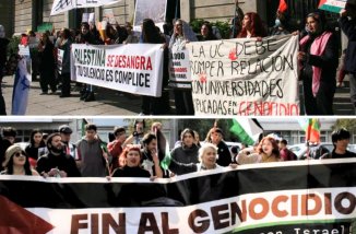 Estudiantes y profesores de la Universidad de Chile y de la Católica se movilizan contra el genocidio