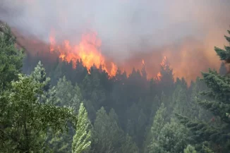 Comarca Andina: El fuego ya arrasó casas, negocios y una escuela en Epuyén