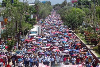 El magisterio se moviliza en Tuxtla Gutiérrez, Chiapas