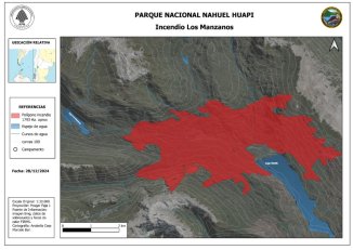 Más de 4000 hectáreas arrasadas por el incendio en Parque Nacional Nahuel Huapi