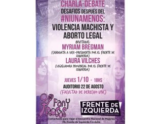 Debate en Córdoba: “Desafíos después del #NiUnaMenos, violencia machista y aborto legal”