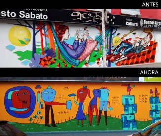 Otra vez ataque al arte independiente: tapan emblemático mural de artista local