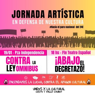 19 de enero: Jornada artística en defensa de la cultura en Trelew