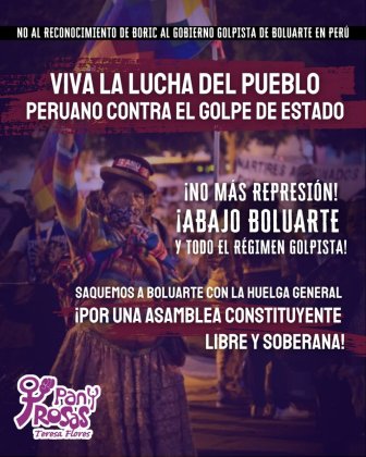 Por un movimiento de mujeres y disidencias independiente del gobierno de Apruebo Dignidad, contra la represión e internacionalista ¡Abajo el Golpe de Estado en Perú! 