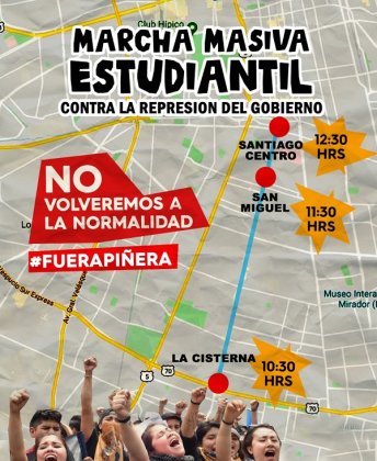 Colegios de Zona Sur y Centro llaman a marchar este viernes por Fuera Piñera 