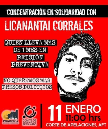 Familia de Licanantai Corrales convoca a manifestación: “No queremos que hayan más presos indígenas por luchar”