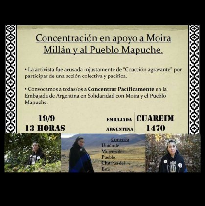 Convocatoria en solidaridad con el pueblo Mapuche