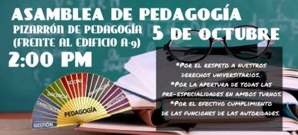 A los estudiantes de Pedagogía se nos niega el derecho a cursar la preespecialidad que queremos 