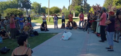 Vecinos se organizan para combatir el incendio en El Bolsón