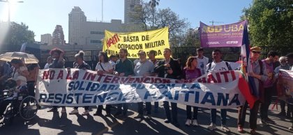 Movilización a la Embajada de EE.UU. en Argentina en solidaridad con el pueblo haitiano