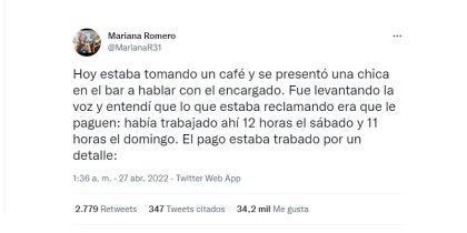 La denuncia de una trabajadora gastronómica que se hizo viral