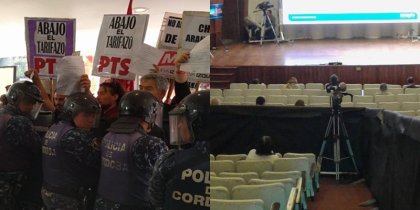 #AudienciaGas: afuera protestas y represión, adentro una sala vacía