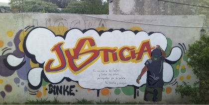 Mural: "Justicia por Faster y todos los pibes perseguidos por la Policía"