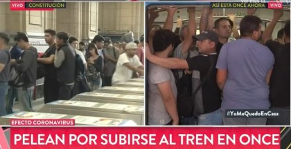 Trenes atestados de gente en Once en el medio de la crisis por el coronavirus