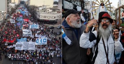 San Cayetano: la CGT, las CTA y organizaciones sociales marchan desde Liniers a Plaza de Mayo