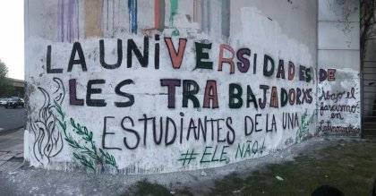 “Biondini 2019”: con inscripciones nacionalistas taparon mural de estudiantes de Artes