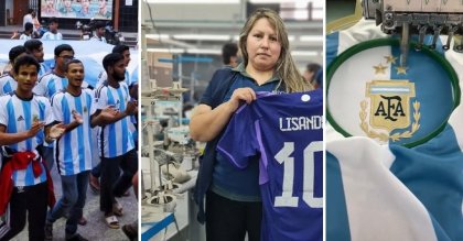 Negocio mundial: Adidas agotó las camisetas de Messi y salió campeón de la precarización