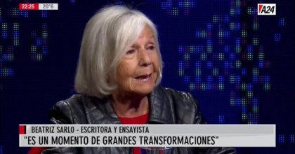 Beatriz Sarlo, como Tinelli y Clarín, hace campaña por Lavagna: “Tiene un currículum exitoso"