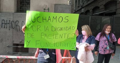 Así se vivió ayer la movilización de las y los trabajadores del Hospital Barros Luco 