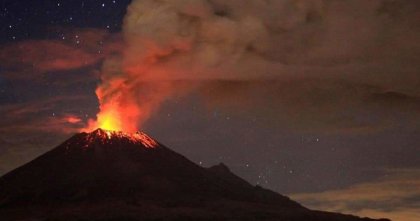 Así fue la erupción del volcán Popocatépetl de la noche del martes