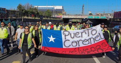 Paro de trabajadores en Puerto Coronel: empresa anuncia querella para criminalizar a trabajadores